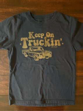 SAWYER-Keep On Truckin' Kids Graphic Tee - Navy with Gold Print